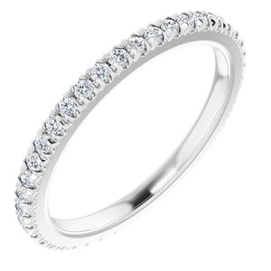 14K White Gold 1/3 CTW Natural Diamond Eternity Band Size 5.5