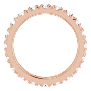 10K Rose Gold 1 3/8 CTW Natural Diamond French-Set Eternity Band