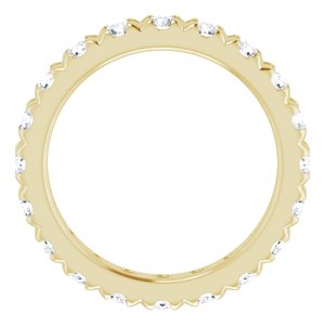 10K Yellow Gold 1 3/8 CTW Natural Diamond French-Set Eternity Band