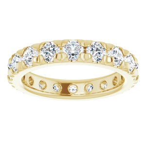 14K Yellow Gold 2 CTW Natural Diamond Eternity Band Size 4.5