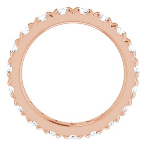 14K Rose Gold 1 3/4 CTW Natural Diamond French Set Eternity Band Size 5.5