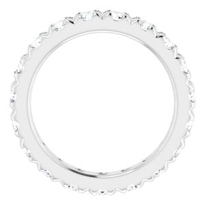 14K White Gold 1 3/4 CTW Natural Diamond French Set Eternity Band Size 5.5