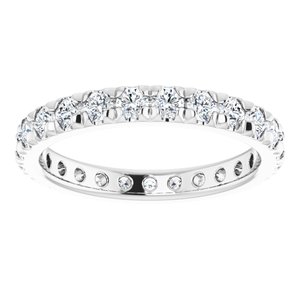 Platinum 1 CTW Natural Diamond Eternity Band Size 5.75