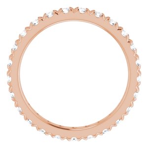 14K Rose Gold 1 CTW Natural Diamond Eternity Band Size 5.5
