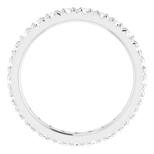 14K White Gold 1 CTW Natural Diamond Eternity Band Size 5.5