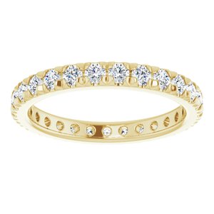 10K Yellow Gold 3/4 CTW Lab-Grown Diamond French-Set Eternity Band