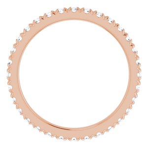 14K Rose Gold 5/8 CTW Natural Diamond Eternity Band Size 6