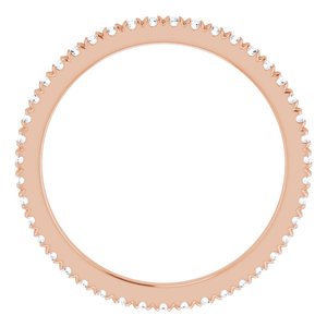 14K Rose Gold 3/8 CTW Natural Diamond Eternity Band Size 6.25