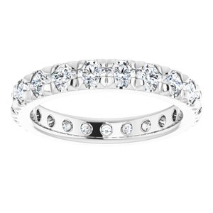 14K White Gold 1 1/2 CTW Natural Diamond Eternity Band Size 5.5