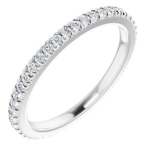10K White Gold 1/4 CTW Natural Diamond French-Set Eternity Band