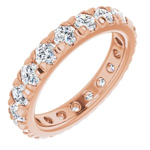 14K Rose Gold 1 3/4 CTW Natural Diamond French Set Eternity Band Size 5.25