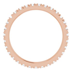 14K Rose Gold 5/8 CTW Natural Diamond Eternity Band Size 5.25