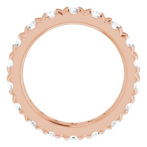 14K Rose Gold 2 3/4 CTW Natural Diamond French Set Eternity Band Size 6.75