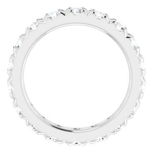Platinum 2 3/4 CTW Natural Diamond French Set Eternity Band Size 6.75