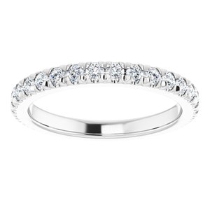 14K White Gold 5/8 CTW Natural Diamond Eternity Band Size 5