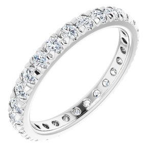 10K White Gold 3/4 CTW Lab-Grown Diamond French-Set Eternity Band