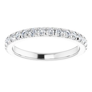 14K White Gold 5/8 CTW Natural Diamond Eternity Band Size 5.25