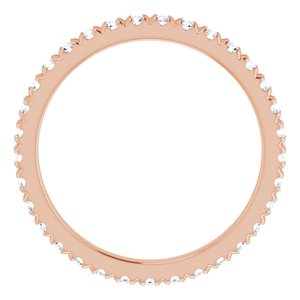 14K Rose Gold 5/8 CTW Natural Diamond Eternity Band Size 6.5
