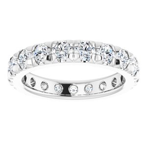 14K White Gold 1 3/4 CTW Natural Diamond French Set Eternity Band Size 5