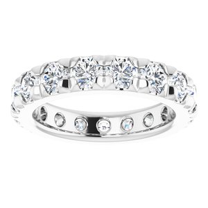 Platinum 2 1/2 CTW Natural Diamond French Set Eternity Band