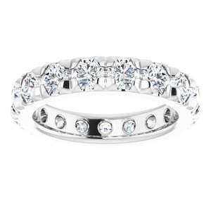 Platinum 2 1/2 CTW Natural Diamond French Set Eternity Band Size 5.75