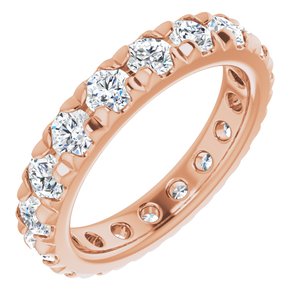 14K Rose Gold 2 CTW Natural Diamond Eternity Band Size 4.25