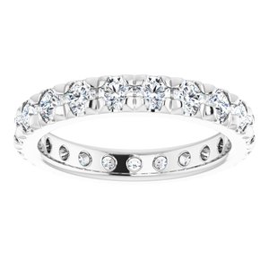 14K White Gold 1 1/2 CTW Natural Diamond Eternity Band Size 5.75