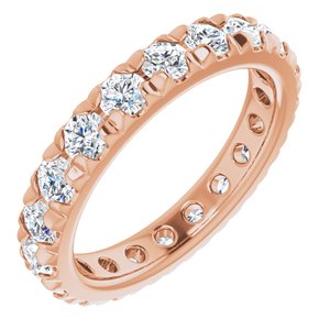 10K Rose Gold 1 3/8 CTW Natural Diamond French-Set Eternity Band