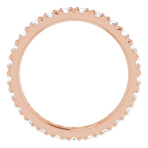 14K Rose Gold 1 CTW Natural Diamond Eternity Band Size 5.75