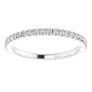 14K White Gold 3/8 CTW Natural Diamond Eternity Band Size 6.25