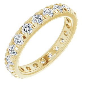 14K Yellow Gold 1 1/2 CTW Natural Diamond Eternity Band Size 6