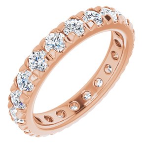 14K Rose Gold 1 3/4 CTW Natural Diamond French Set Eternity Band Size 6.25