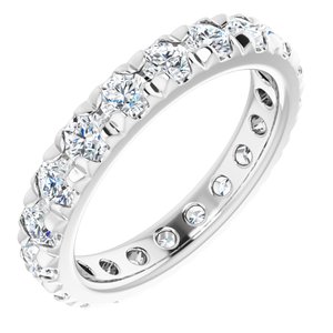 Platinum 1 3/4 CTW Natural Diamond French Set Eternity Band Size 6.25