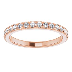 14K Rose Gold 5/8 CTW Natural Diamond Eternity Band Size 6.5