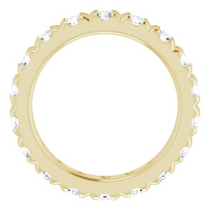 14K Yellow Gold 2 CTW Lab-Grown Diamond Eternity Band Size 4.25