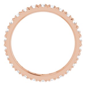 14K Rose Gold 1 CTW Natural Diamond Eternity Band Size 6.5