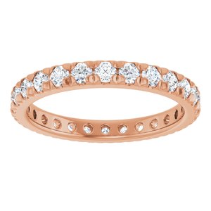 14K Rose Gold 1 CTW Natural Diamond Eternity Band Size 7