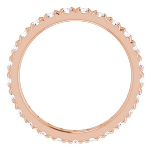 14K Rose Gold 1 CTW Natural Diamond Eternity Band Size 6.25