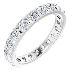 14K White Gold 1 1/2 CTW Natural Diamond Eternity Band Size 6.25