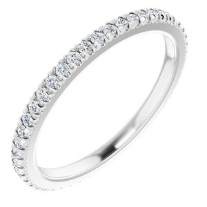 14K White Gold 1/3 CTW Natural Diamond Eternity Band Size 6.5