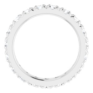 14K White Gold 1 3/4 CTW Natural Diamond French Set Eternity Band Size 5.75
