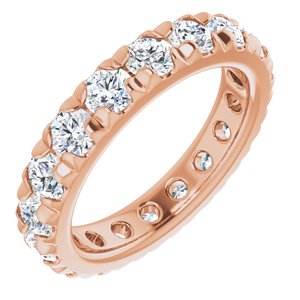 14K Rose Gold 2 3/4 CTW Natural Diamond French Set Eternity Band Size 6.5