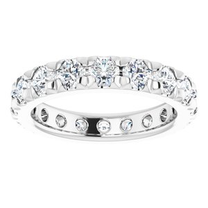 14K White Gold 2 3/4 CTW Natural Diamond Eternity Band Size 6.5