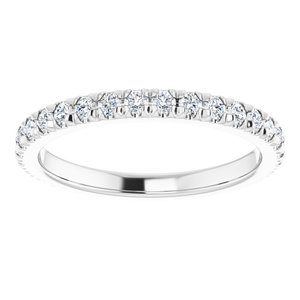 14K White Gold 5/8 CTW Natural Diamond Eternity Band Size 6.75
