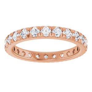 14K Rose Gold 1 3/8 CTW Lab-Grown Diamond  French-Set Eternity Band Size 7