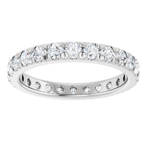 Platinum 1 1/5 CTW Natural Diamond French-Set Eternity Band