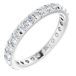 Platinum 1 CTW Lab-Grown Diamond Eternity Band Size 6.5