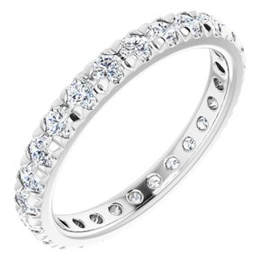 14K White Gold 1 CTW Natural Diamond Eternity Band Size 6.75