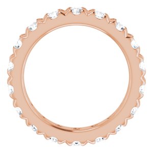 14K Rose Gold 2 3/4 CTW Natural Diamond French Set Eternity Band Size 6.5