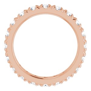 14K Rose Gold 1 3/4 CTW Natural Diamond French Set Eternity Band Size 6.25